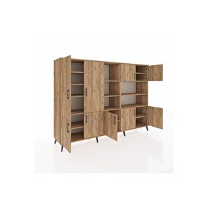 Hyperion Dolap 14 Raflı 9 Kapaklı 220x44x163 Çam-çam