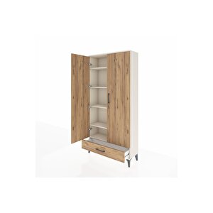 Arges Dolap 5 Raflı Tek Çekmeceli 2 Kapaklı 88x30x182 Aytaşı-çam