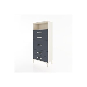 Hyperion Dolap Tek Raflı 5 Çekmeceli 60x44x134 Aytaşı-antrasit
