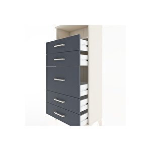 Hyperion Dolap Tek Raflı 5 Çekmeceli 60x44x134 Aytaşı-antrasit
