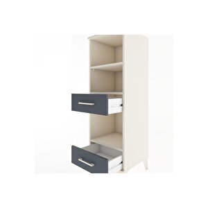 Hyperion Dolap 3 Raflı 2 Çekmeceli 44x44x134 Aytaşı-antrasit