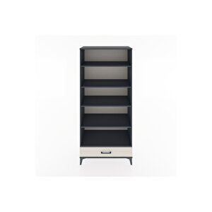 Hyperion Dolap 5 Raflı Tek Çekmeceli 88x44x195 Antrasit-aytaşı