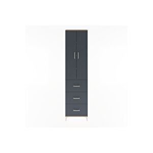 Arges Dolap 4 Raflı 3 Çekmeceli 2 Kapaklı 60x30x243 Çam-antrasit
