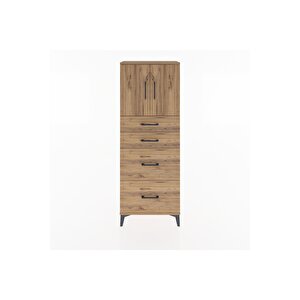 Arges Dolap 2 Raflı 4 Çekmeceli 2 Kapaklı 60x30x163 Çam-çam