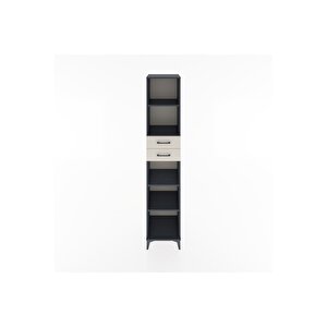 Hyperion Dolap 4 Raflı 2 Çekmeceli 44x44x221 Antrasit-aytaşı