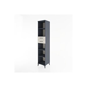 Hyperion Dolap 4 Raflı 2 Çekmeceli 44x44x221 Antrasit-aytaşı