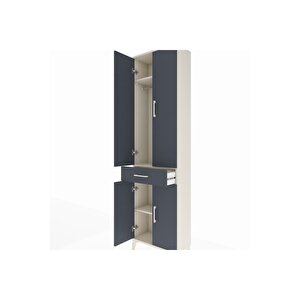 Arges Dolap 3 Raflı Tek Çekmeceli Tek Askılı 60x30x221 Aytaşı-antrasit