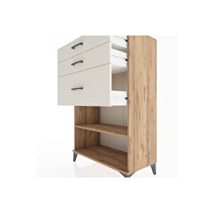 Hyperion Dolap Tek Raflı 3 Çekmeceli 88x44x134 Çam-aytaşı