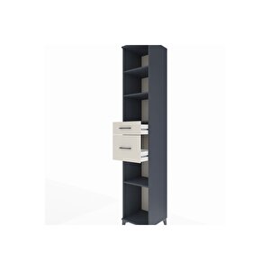 Hyperion Dolap 4 Raflı 2 Çekmeceli 44x44x243 Antrasit-aytaşı