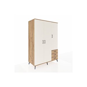 Kronos Dolap 6 Raflı 3 Çekmeceli Tek Askılı 132x59x195 Çam-aytaşı/çam