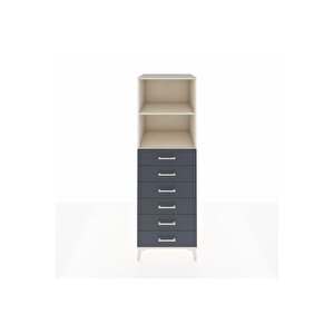 Kronos Dolap 2 Raflı 6 Çekmeceli 60x59x182 Aytaşı-antrasit