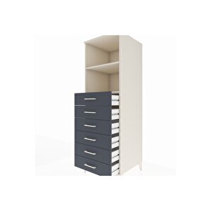 Kronos Dolap 2 Raflı 6 Çekmeceli 60x59x182 Aytaşı-antrasit