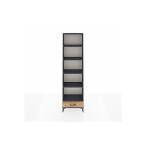 Arges Dolap 5 Raflı Tek Çekmeceli 60x30x221 Antrasit-çam