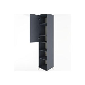 Hyperion Dolap 5 Raflı Tek Kapaklı 44x44x221 Antrasit-antrasit