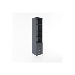 Hyperion Dolap 4 Raflı 3 Çekmeceli 44x44x221 Antrasit-antrasit