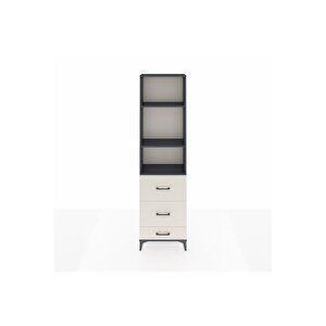 Arges Dolap 3 Raflı 3 Çekmeceli 60x30x221 Antrasit-aytaşı