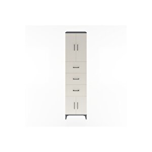 Hyperion Dolap 2 Raflı 3 Çekmeceli 4 Kapaklı 60x44x243 Antrasit-aytaşı