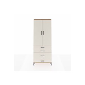 Arges Dolap 3 Raflı 4 Çekmeceli 2 Kapaklı 88x30x221 Çam-aytaşı
