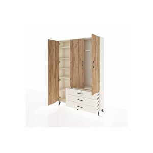 Arges Dolap 6 Raflı 3 Çekmeceli Tek Askılı 132x30x195 Aytaşı-çam/aytaşı