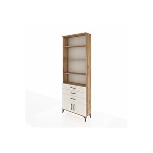 Arges Dolap 4 Raflı 3 Çekmeceli 2 Kapaklı 88x30x243 Çam-aytaşı