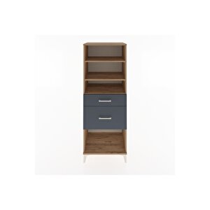 Hyperion Dolap 3 Raflı 2 Çekmeceli 60x44x163 Çam-antrasit