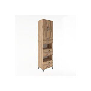 Hyperion Dolap 4 Raflı 6 Çekmeceli 2 Kapaklı 60x44x243 Çam-çam