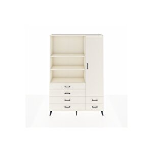 Arges Gardrop 7 Raflı 6 Çekmeceli Tek Kapaklı  132x30x195 Aytaşı-aytaşı