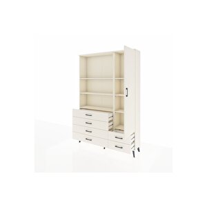 Arges Gardrop 7 Raflı 6 Çekmeceli Tek Kapaklı  132x30x195 Aytaşı-aytaşı