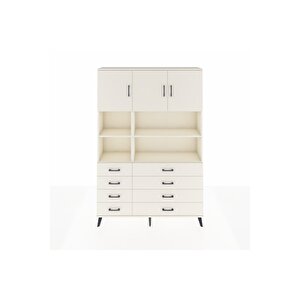 Arges Gardrop 8 Raflı 8 Çekmeceli 3 Kapaklı 132x30x195 Aytaşı-aytaşı