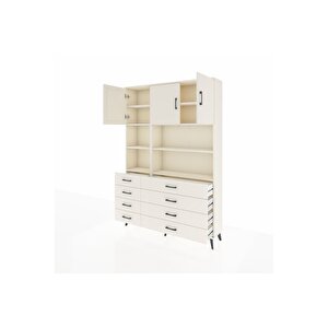 Arges Gardrop 8 Raflı 8 Çekmeceli 3 Kapaklı 132x30x195 Aytaşı-aytaşı