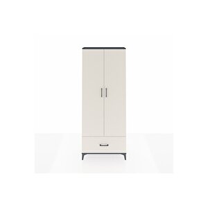 Arges Dolap 5 Raflı Tek Çekmeceli 2 Kapaklı 88x30x221 Antrasit-aytaşı