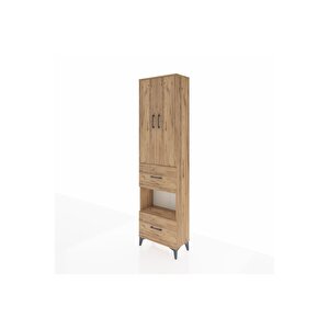 Arges Dolap 3 Raflı 2 Çekmeceli Tek Askılı 60x30x221 Çam-çam