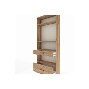 Arges Dolap 4 Raflı 2 Çekmeceli 88x30x221 Çam-çam