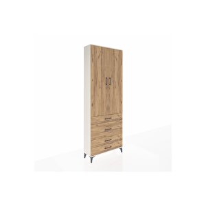 Arges Dolap 3 Raflı 4 Çekmeceli 2 Kapaklı 88x30x243 Aytaşı-çam