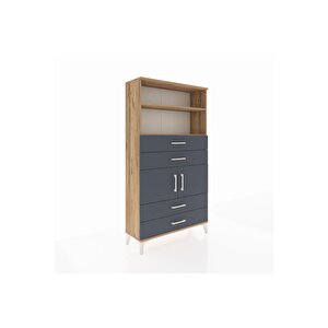 Arges Dolap 3 Raflı 4 Çekmeceli 2 Kapaklı 88x30x163 Çam-antrasit