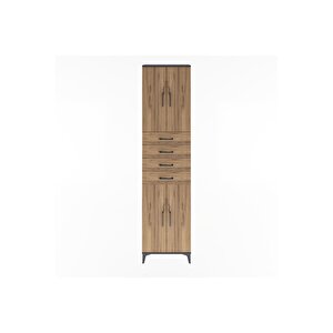 Arges Dolap 4 Raflı 4 Çekmeceli 4 Kapaklı 60x30x243 Antrasit-çam