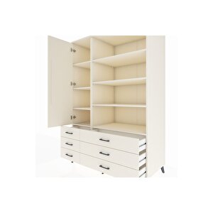 Kronos Dolap 8 Raflı 6 Çekmeceli Tek Kapaklı  132x59x195 Aytaşı-aytaşı/aytaşı