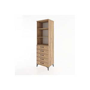 Hyperion Dolap 3 Raflı 5 Çekmeceli 60x44x195 Çam-çam