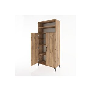 Hyperion Dolap 5 Raflı 2 Kapaklı 88x44x195 Çam-çam
