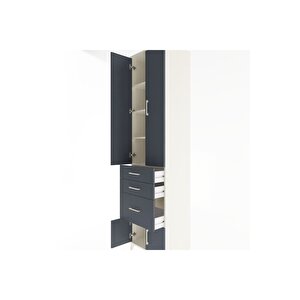Hyperion Dolap 4 Raflı 3 Çekmeceli 4 Kapaklı 60x44x243 Aytaşı-antrasit