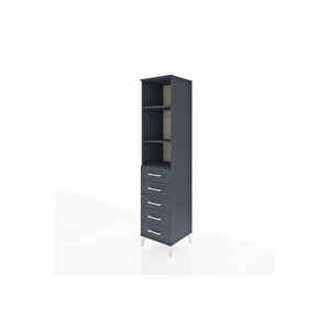 Hyperion Dolap 3 Raflı 5 Çekmeceli 44x44x195 Antrasit-antrasit