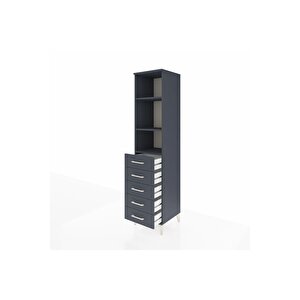 Hyperion Dolap 3 Raflı 5 Çekmeceli 44x44x195 Antrasit-antrasit