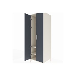 Kronos Dolap 2 Raflı 2 Kapaklı Tek Askılı 60x59x182 Aytaşı-antrasit