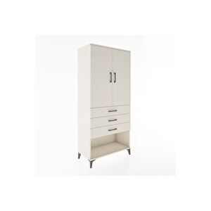Hyperion Dolap Tek Raflı 3 Çekmeceli Tek Askılı 88x44x195 Aytaşı-aytaşı
