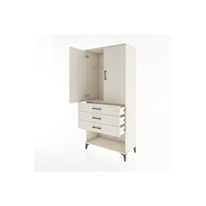 Hyperion Dolap Tek Raflı 3 Çekmeceli Tek Askılı 88x44x195 Aytaşı-aytaşı