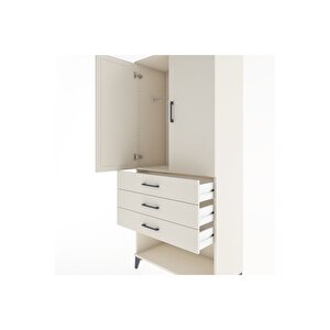 Hyperion Dolap Tek Raflı 3 Çekmeceli Tek Askılı 88x44x195 Aytaşı-aytaşı