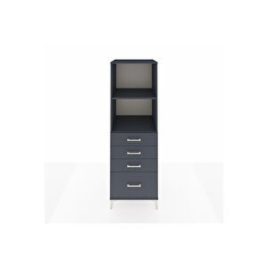 Kronos Dolap 2 Raflı 4 Çekmeceli 60x59x182 Antrasit-antrasit