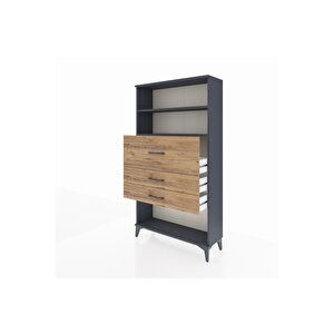 Arges Dolap 2 Raflı 3 Çekmeceli 88x30x163 Antrasit-çam