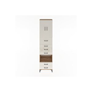 Hyperion Dolap 3 Raflı 6 Çekmeceli 2 Kapaklı 60x44x243 Çam-aytaşı