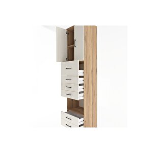 Hyperion Dolap 3 Raflı 6 Çekmeceli 2 Kapaklı 60x44x243 Çam-aytaşı